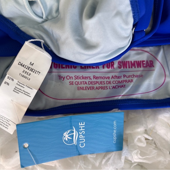 NWT Women's Cutout One Piece Crisscross Front Drawstring Bathing Suit SIZE M - Picture 13 of 17